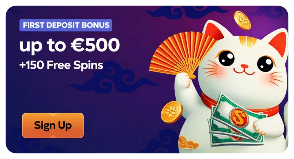 Manekispin first deposit bonus €500 free spins offer